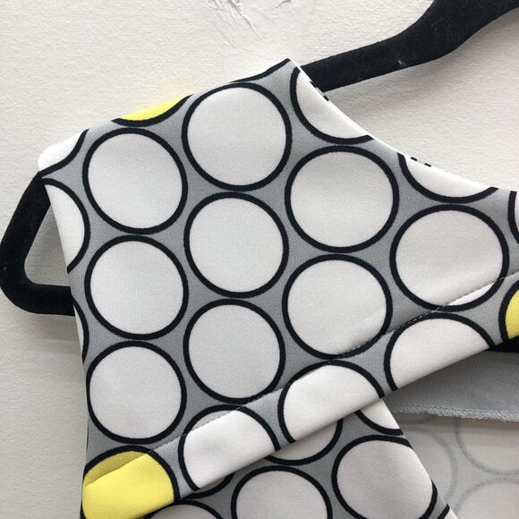 Worthington Peplum Top Womens L Sleeveless Yellow Polka‎ Dot Retro Blouse Shirt - Picture 9 of 14